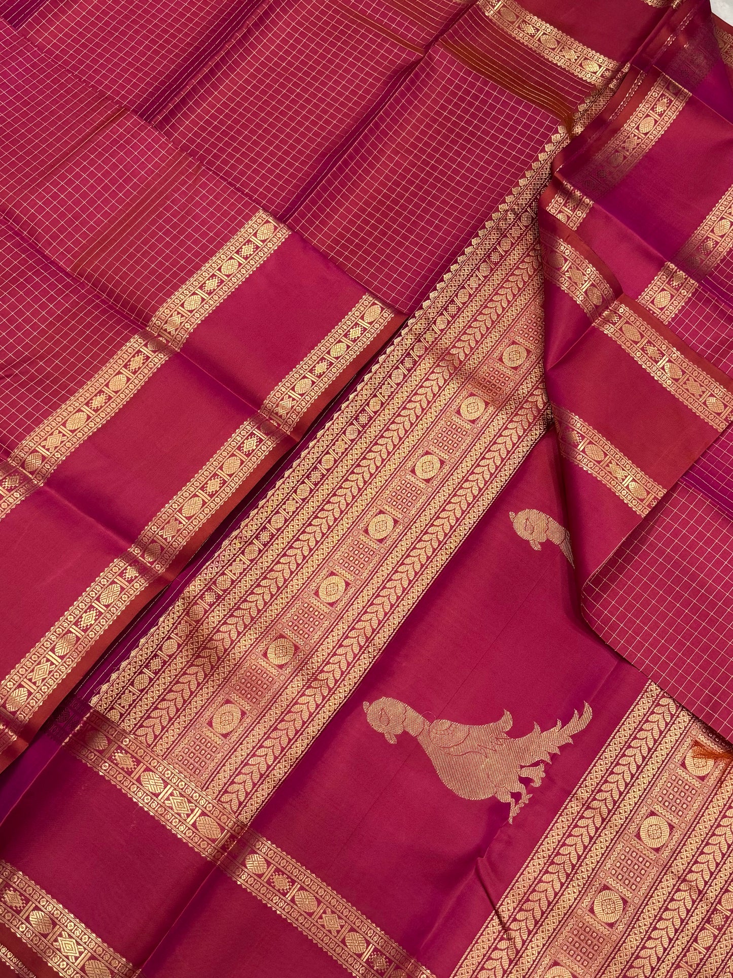 Pure Kanjivarams | Kalakshetra killi x two tone pink | Handwoven luxury x 4 ply | NKV45