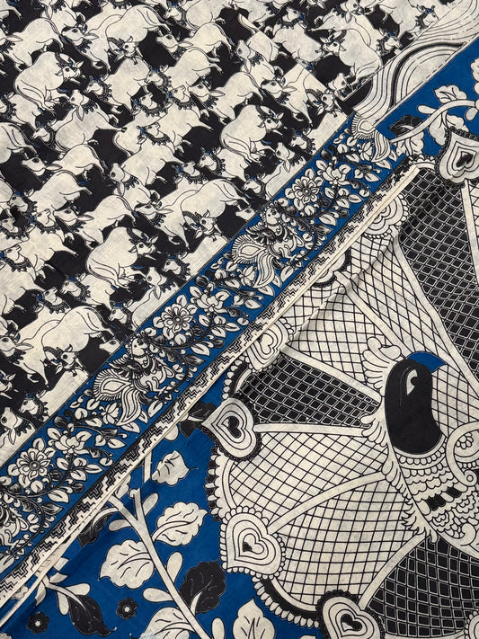 softest mul cotton |pichwai X mayil | black