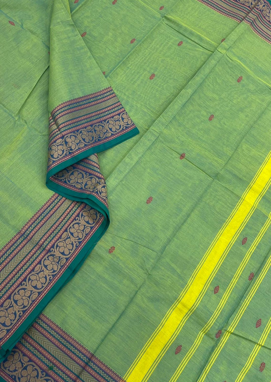 Kanchi soft cotton | teal green | thread border
