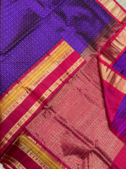 Kanchi Silk Cotton Sarees | silk cotton | 1000 butta X Korvai red border | Zari border