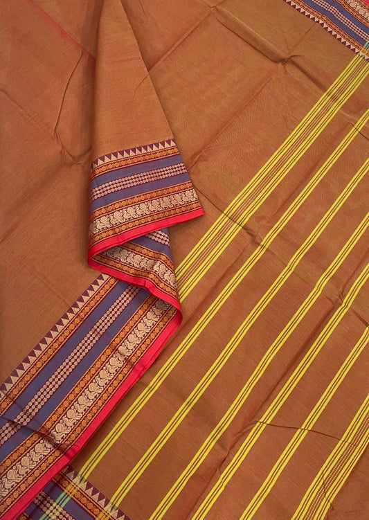 Kanchi soft cotton | orange x red | thread border