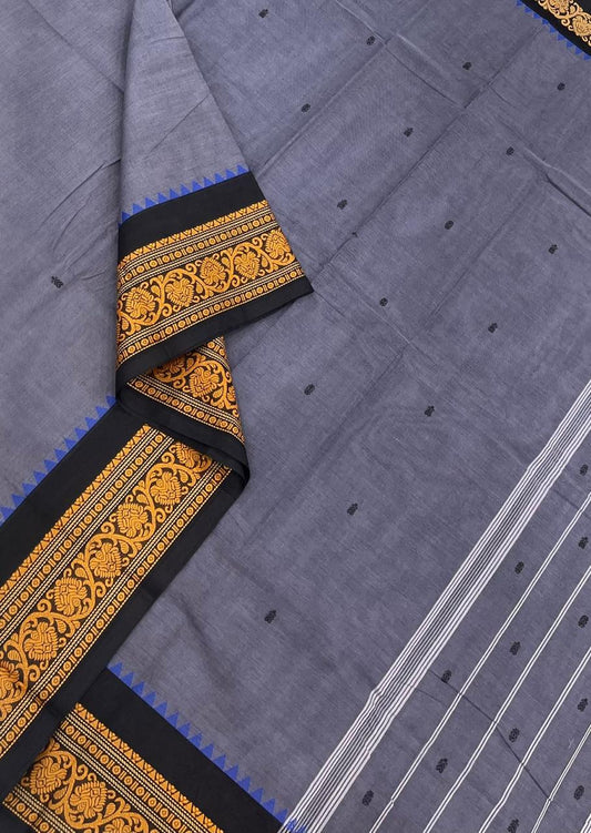 Kanchi soft cotton | grey X black | thread border