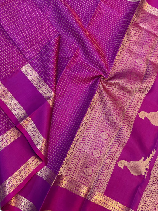 Pure Kanjivaram | pink vadamalli | Handwoven luxury x 4 ply | Zari kattam X kalakshthra killi pallu  | NKV120