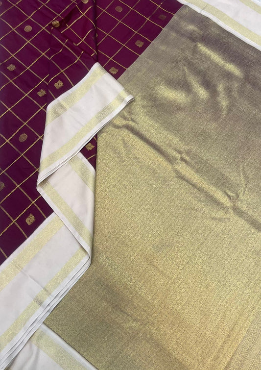 Semi Silk soft Cotton Sarees | korvai Rettaipet border X mayil chakram kattam | aaraku x cream | NKV11