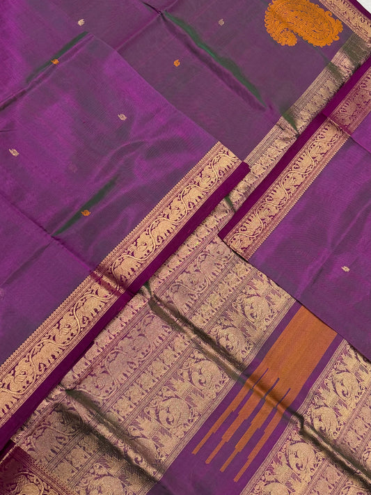 Kanchi Silk Cotton Sarees | luxury silk cotton | twotone pink X corner butta | small border