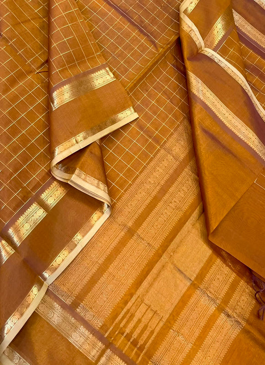 Kanchi Silk Cotton Sarees | rettaipet border  x zari kattam | manjal
