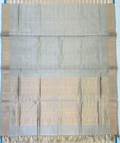 Kanchi Silk Cotton Sarees | neli zari veldhari X rich pallu | pastel teal green x gold