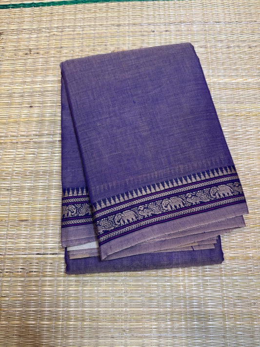 Narayanpet soft cottons |thread  border |  pastel lavender 🪻