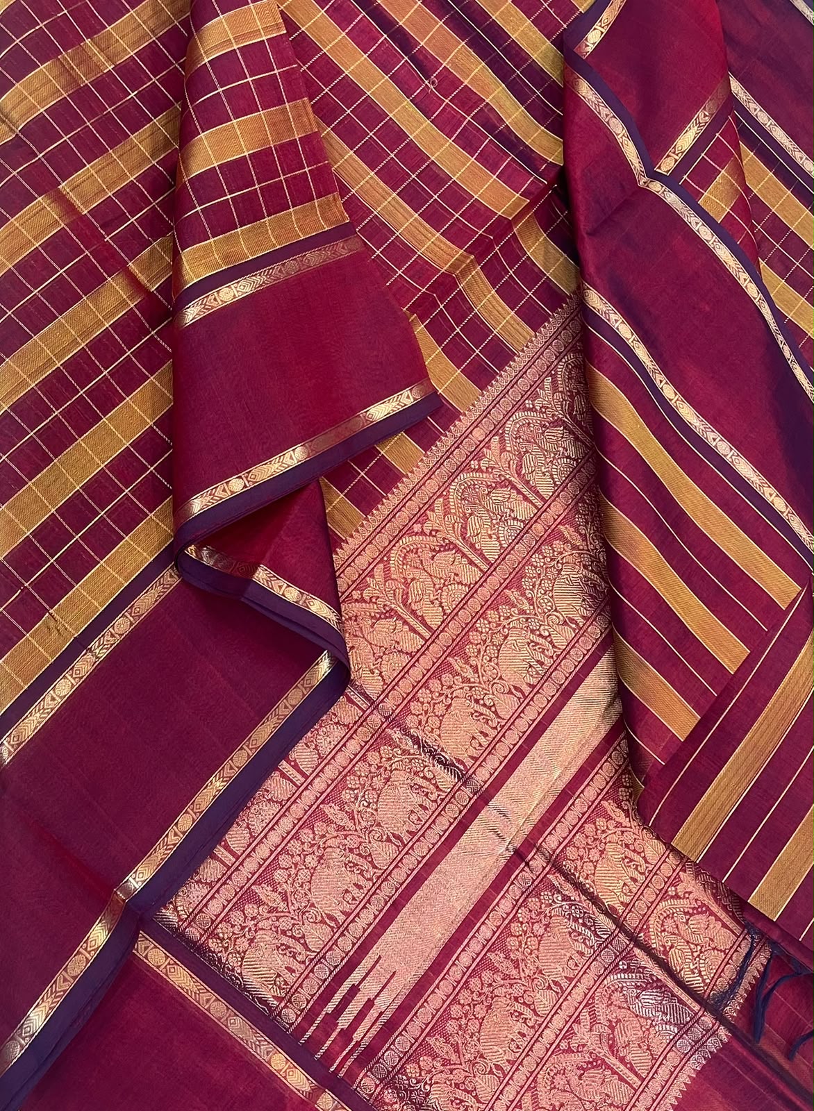 Kanchi Silk Cotton Sarees | zari kattam X rich zari  pallu X zari rettaipet border | Araku x mustard