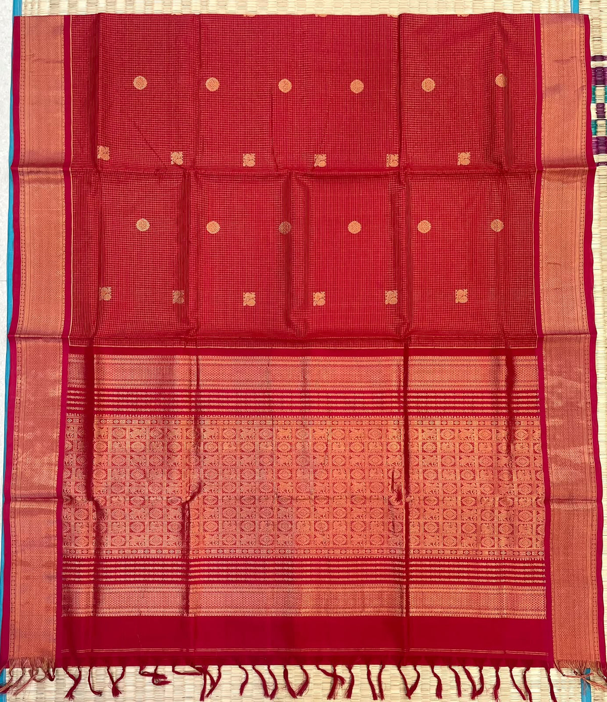 Kanchi Silk Cotton Sarees | luxury silk cotton | vairaoosi muthukattam x  red | mayil X chakram | NKV37