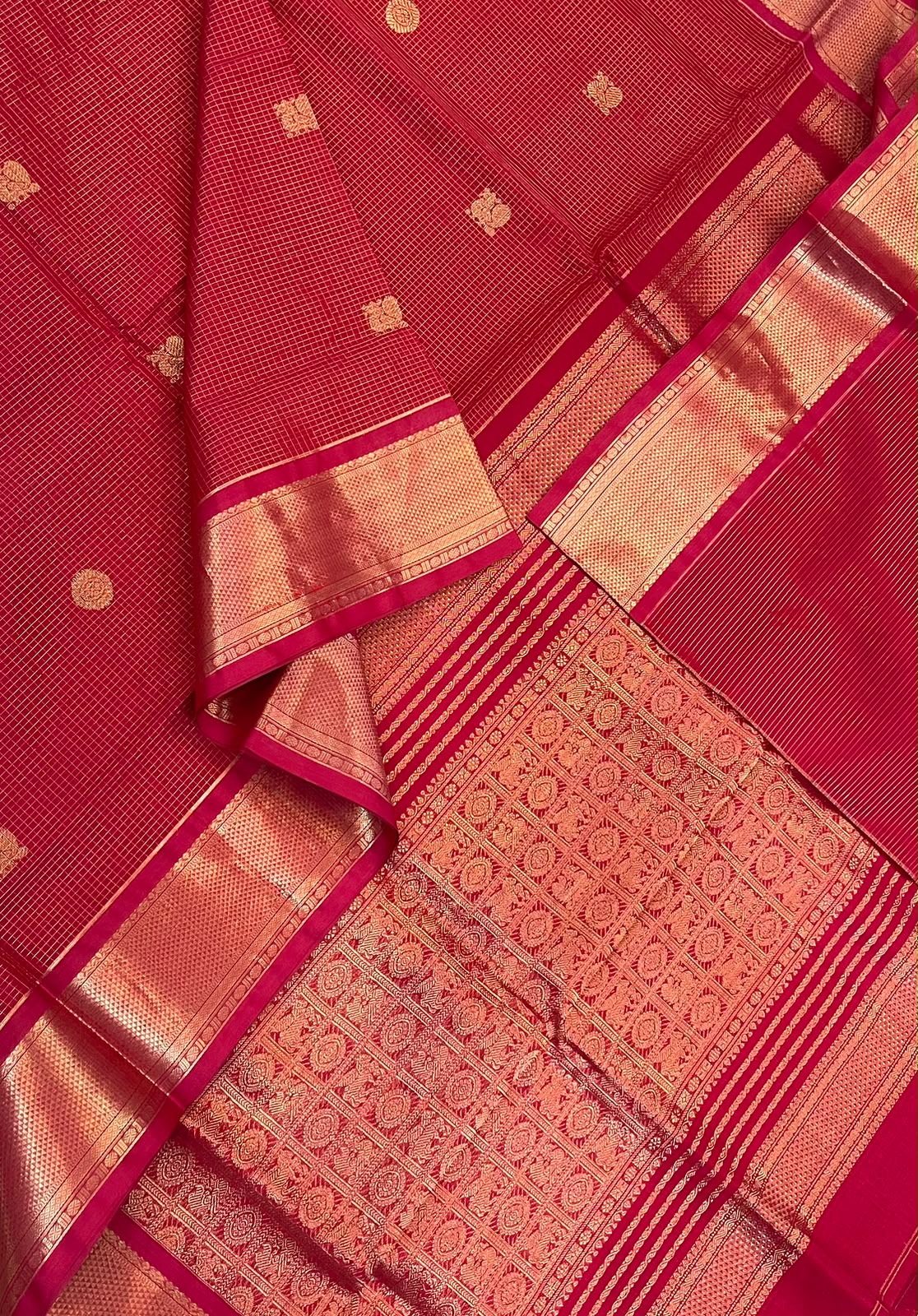 Kanchi Silk Cotton Sarees | luxury silk cotton | vairaoosi muthukattam x  red | mayil X chakram | NKV37