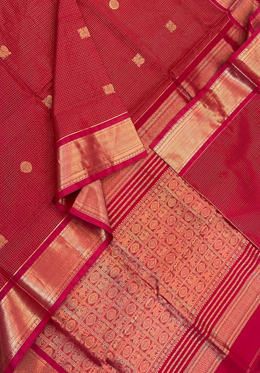 Kanchi Silk Cotton Sarees | luxury silk cotton | vairaoosi muthukattam x  red | mayil X chakram | NKV37