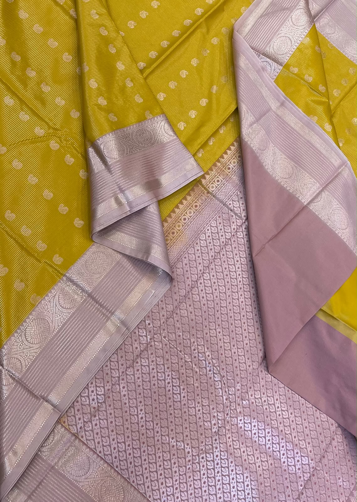 Vegan Silk Sarees Online | pastel yellow 💛 x peach | vairaoosi x mango motif
