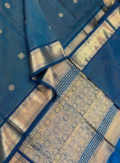 Kanchi Silk Cotton Sarees | luxury silk cotton | vairaoosi muthukattam x  blue 🔵 x gold| mayil X chakram | NKV37