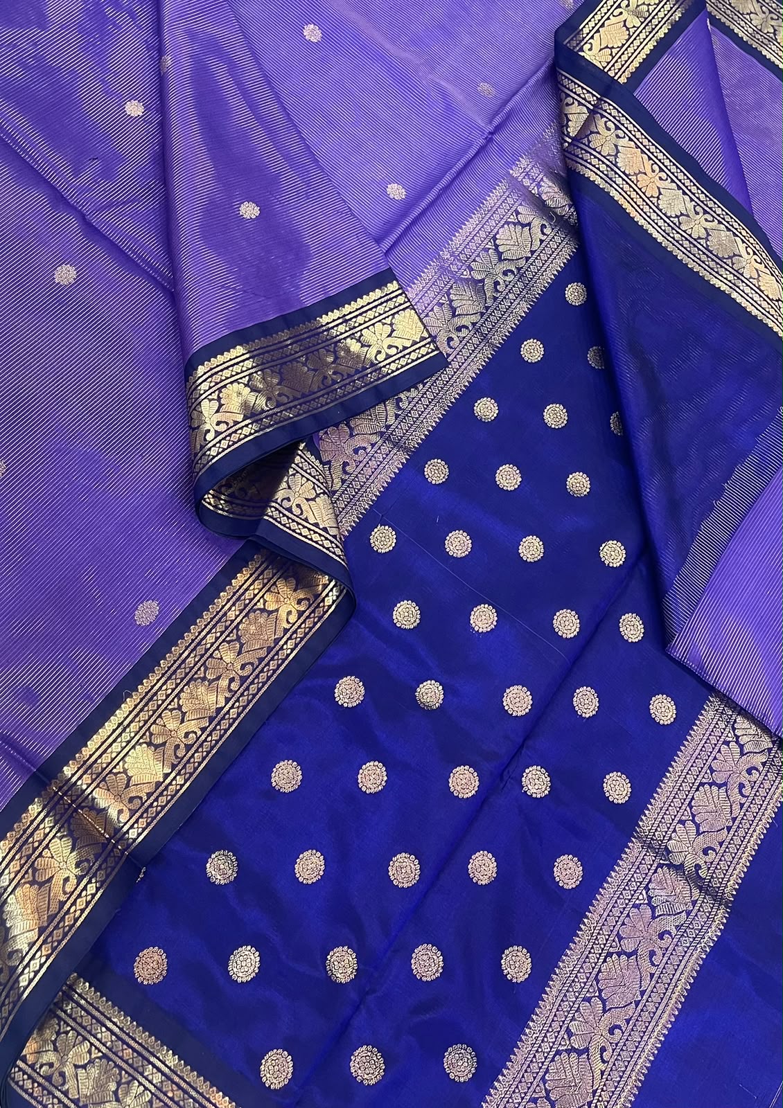 Kanchi Silk Cotton Sarees | silk cotton | VAIRAOOSI X tiny border |  lavender X blue| NKV37