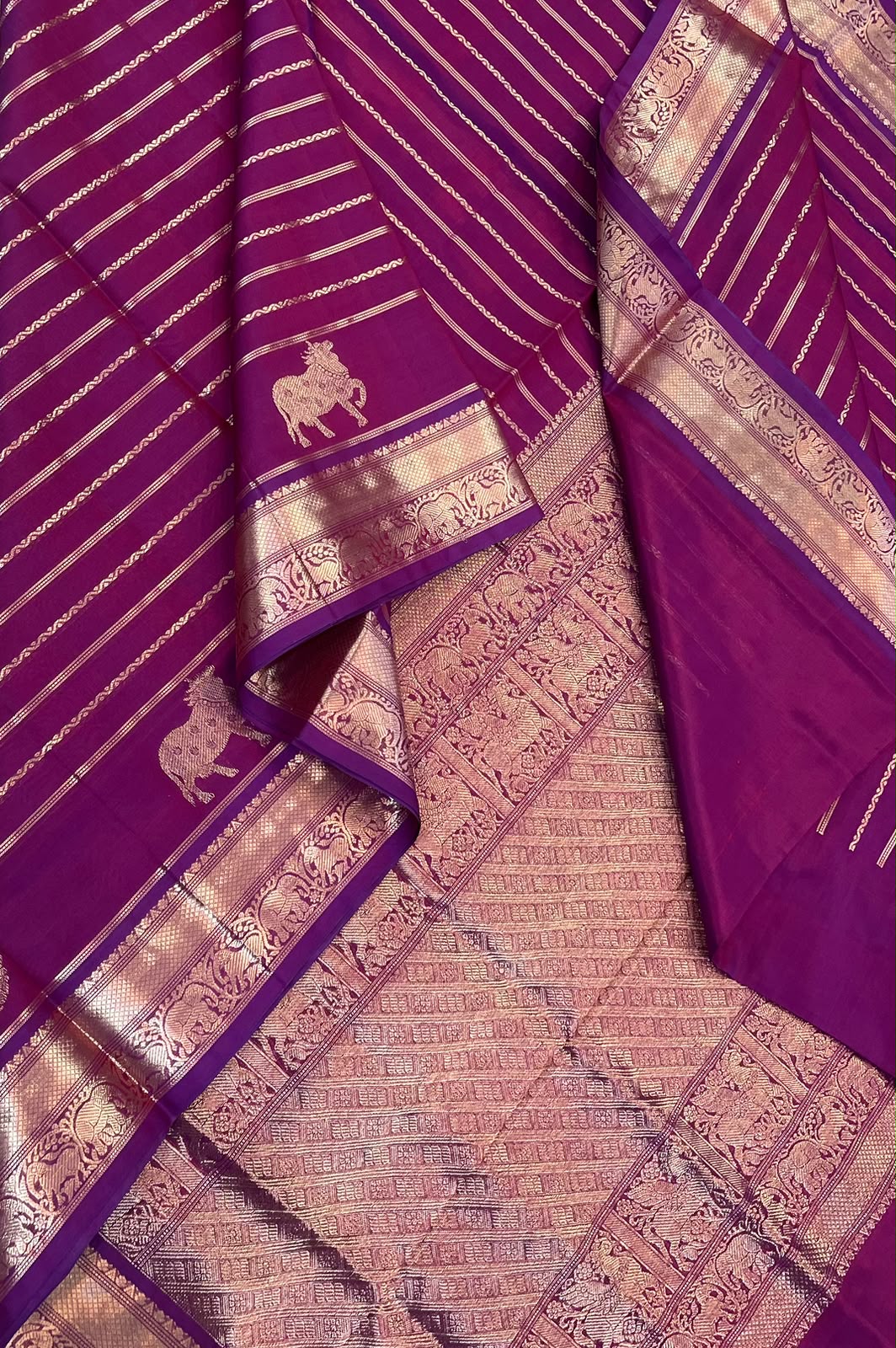 Kanchi Silk Cotton Sarees | luxury silk cotton | veldhari x pichwai x small border | burgundy