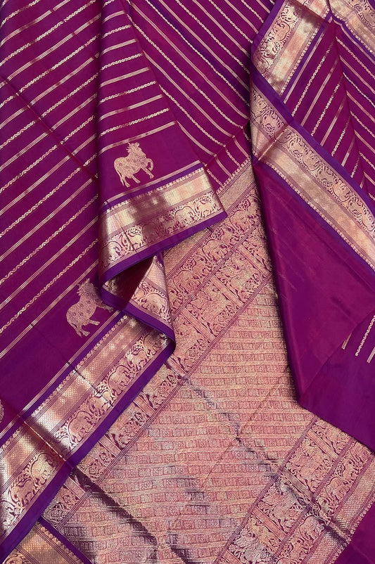 Kanchi Silk Cotton Sarees | luxury silk cotton | veldhari x pichwai x small border | burgundy