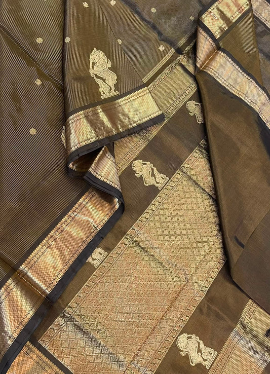 Kanchi Silk Cotton Sarees | silk cotton | VAIRAOOSI X bavanchi border x yhazli | mehendi green | NKV37