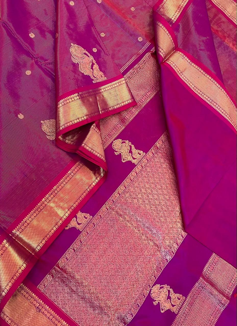 Kanchi Silk Cotton Sarees | luxury silk cotton | VAIRAOOSI X shimmayhazli | pinkish vadamalli