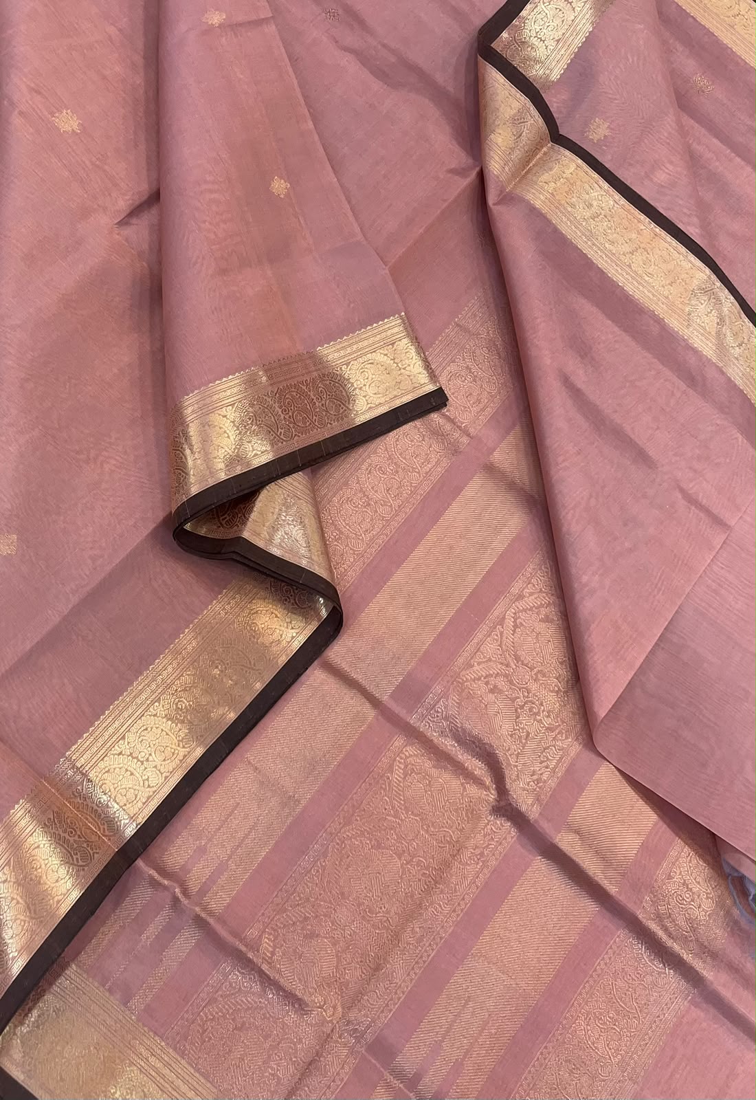 Kanchi Silk Cotton Sarees | luxury silk cotton | small border  X rich pallu   | pastel peach 🪷