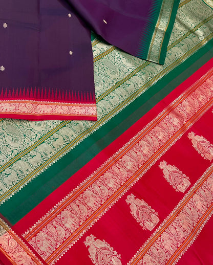 Pure Kanjivarams | zero zari | tiny border |aaraku x red x gesn | Handwoven luxury x 4 ply master weave | NKV35