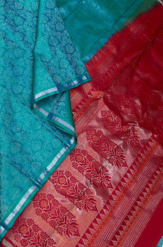 Soft Silk | DualTone teal blue X red Blue
