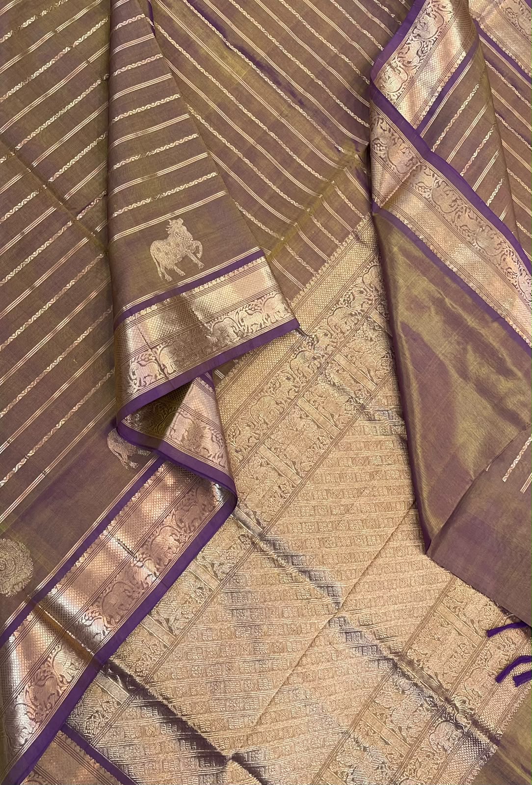Kanchi Silk Cotton Sarees | luxury silk cotton | veldhari x pichwai x small border | mehendi green