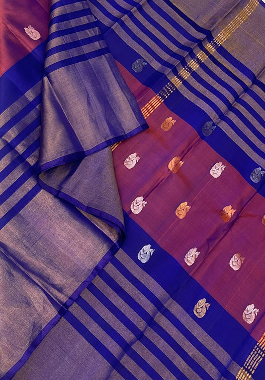 Soft Silk | twotone burgandy X royal blue