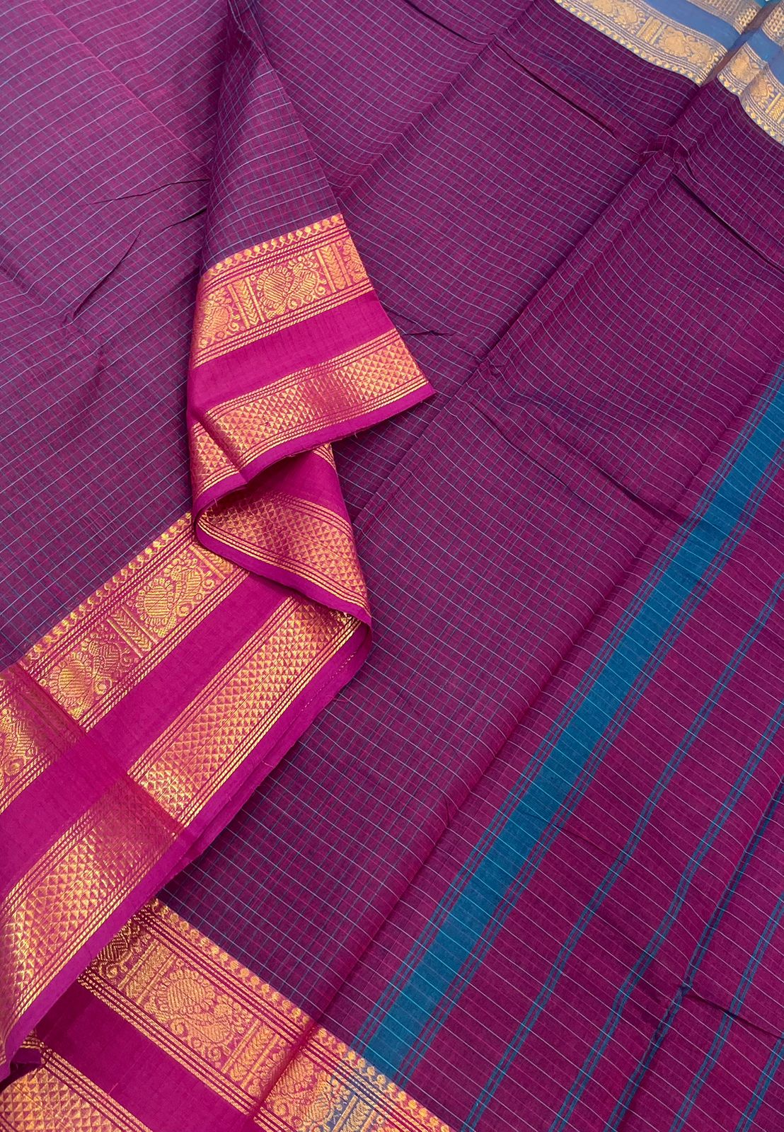 Kanchi soft cotton |rich rettaipet zari border x ganga jamuna | vadamalli x pink