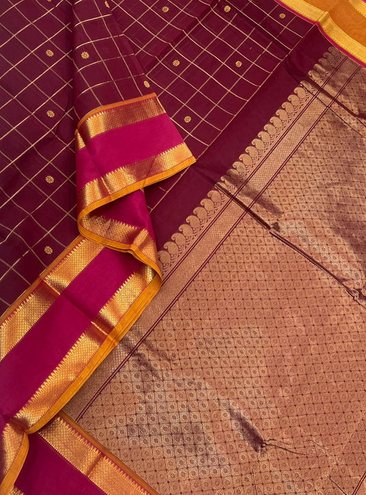 Kanchi merceried soft cotton | aaraku x manjal | kattam x tiny kamalam butta | ganga jamuna zari border