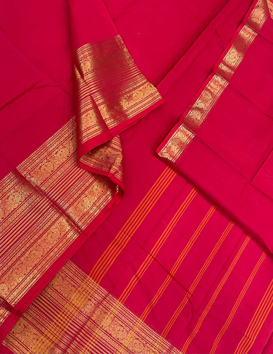 Kanchi soft cotton | red ♥️ |  Zari rich border