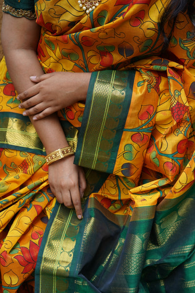Buy POTHYS Women's Silk Cotton Saree (PDS545, Ramar Green Colour) at  Amazon.in